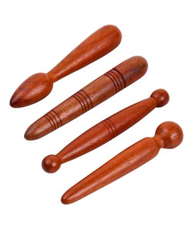 4 pieces foot wood massage stick trigger wood massage tool massage wood trigger point pusher set massage wood massage tools sets for professionals for legs shoulders back acupuncture massage