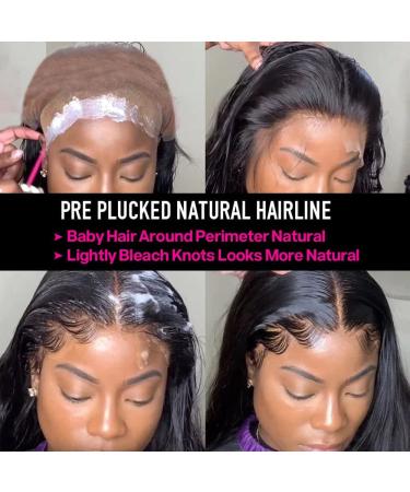 26 Inch Brazilian Virgin Human Hair Lace Frontal Wig for Black Women - 150% Density Pre-Plucked Body Wave Wig with Baby Hair - Natural Color - Buy Online on GoSupps.com