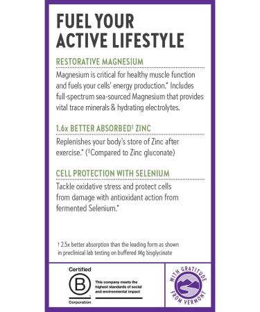 New Chapter Magnesium-Selenium-Zinc Supplement 325 mg Magnesium in One-Daily Tablet for Active Bodies Bounce Back After Exercise with Muscle Support Minerals + Hydrating Electrolytes 30 Count 30 Count (Pack of 1) - Buy Online on GoSupps.com