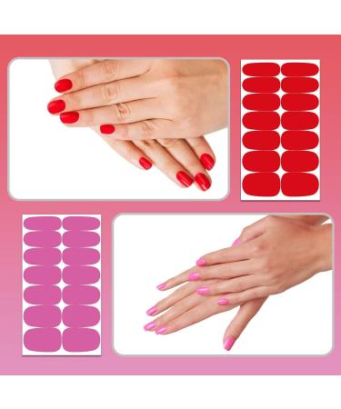 224pc Solid Color Matte Nail Wraps Stickers w/ Nail File - Classic Red - for Women - Buy Online on GoSupps.com