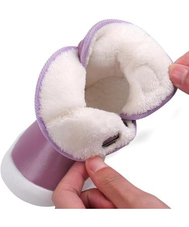 LACOFIA Toddler Winter Snow Boots - Anti-Slip, Waterproof & Warm - Size 5 UK Child - Purple - Buy Online on GoSupps.com