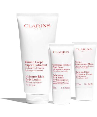 Clarins Gift Set | Body Care Essentials 260ml | Worth 80 | Tonic Hydrating Oil-Balm 200ml Tonic Bath & Shower Concentrate 200ml Moisture-Rich Body Lotion 100ml - Buy Online on GoSupps.com