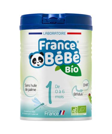 FRANCE BéBé BIO - Infant milk for babies 1st age powder 0 to 6 months - Milk made in France - BIFIDUS - PALM OIL FREE - 800g