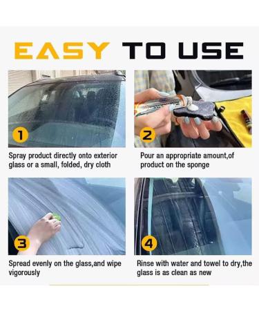 TYGH Glass Oil Film Removing Paste Auto Car Glass Polishing Car Windshield Oil Film Cleaner for Bathroom Window Front Windshield Agent Tools with Sponge (1 Set) - Buy Online on GoSupps.com