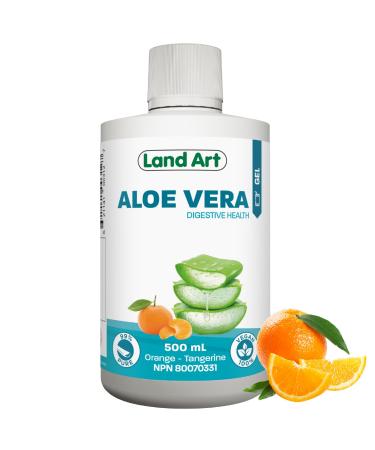 Pure Aloe Vera Gel 500ml - Orange-Tangerine Flavor - for Heartburn Relief & Acide Reflux - Made in Canada 500 ml (Pack of 1)