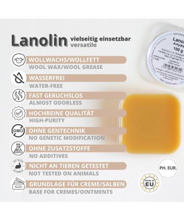 Buy Lanolin Anhydrate 100g - Natural Skin Care Wool Wax for Ultimate Hydration | International Shipping Available - Buy Online on GoSupps.com