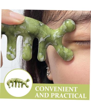 Fomiyes Jade Massage Comb - Acupuncture Handheld Massage Tool for Body Relaxation - 11.50x4.50cm Green Jade Design - Buy Online on GoSupps.com