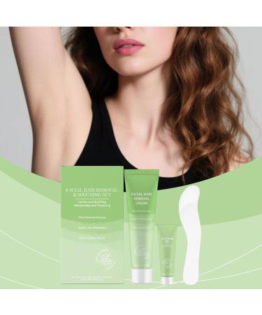 Facial Hair Removal Cream - Moisturizing 2 in 1 with Spatula - Facial Hair Removal Cream Kit for Daily Use Holidays Weddings Summer Travel Beach Brides Women Men - Buy Online on GoSupps.com