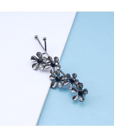 Inilbran Boho Crystal Flower Hair Clip Vintage Flower Hair Barrette Clip Black Flower Hair Pin Clip Decorative Bobby Pins Flower Head Clip Accessories for Women and Girls Everyday Headdress - Buy Online on GoSupps.com