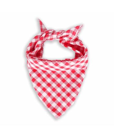 Monkimau dog scarf for large dogs - dog scarf checked and striped (red)