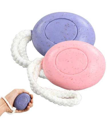 Soap on a Rope - 2Pcs Natural Moisturizing & Exfoliating Face & Hand Soap for Men & Women | Oil Control | 150g - Buy Online on GoSupps.com