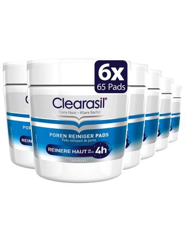 Clearasil Pore Cleanser Pads - Anti Pimple & Blackhead Pads for Cleaning the Pores on the Face - 6 x 65 Pieces