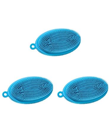 FRCOLOR 3pcs Toddler Scalp X. Silicone Shower Home Gentle Shampoo Massage Pad Child Inch Children Care Scrubber Household Soft Bath  Bath Soother Newborn Bristle Parent Exfoliation 13.5x7cmx3pcs