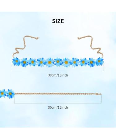 Cinaci 8 Pieces Beach Hawaiian Festival Hippie Party Wedding Bridal Sunflower Daisy Flower Headbands Tiara Crowns Floral Hair Wreaths Bands Headpieces for Women Girls Teens Kids - Buy Online on GoSupps.com