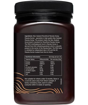Manuka Doctor 740 MGO Manuka Honey 500g - Buy Online on GoSupps.com