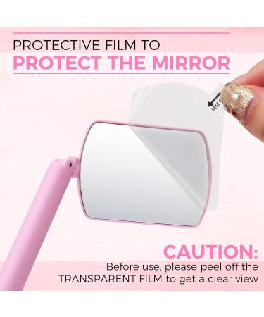 Buy Flexible Large Square Lash Mirror - 260 Rotating Portable Eye Mirror for Eyelash Extensions | Adjustable & Perfect for Lash Techs - Pink - Buy Online on GoSupps.com