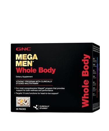 GNC Mega Men Whole Body Vitapak Twin Pack | Supports Wellness and Performance | 30 Packs 30 Count (Pack of 1)