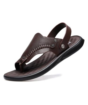 Summer Foot Correction Slippers for Mens Stylish PU Breathable Non-Slip Bunion Orthopedic Beach Sandals Casual Comfort Hallux Valgus Men Flip Flops for Plantar Fasciitis 9.5 Brown