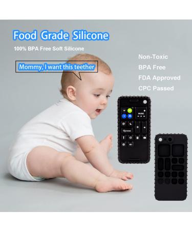 Baby Phone Teething Toys for 0-12 Months | Soft Silicone Baby Cell Phone Teethers | Fidget Toy | Infant Teether (Black) - Buy Online on GoSupps.com