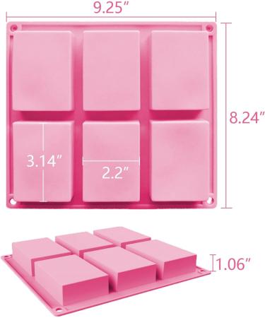 OBSGUMU 3 Pack Silicone Soap Molds - 6 Cavities Flowers Soap Mold - Ideal for Handmade Soap, Cake, Chocolate, Biscuit, Pudding - Pink - Buy Online on GoSupps.com