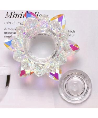 Kapmore Portable Creative Glassware Nail Lotus Dish Shaped Crystal with Lid Bowl Glass Powder Nail Cup - Buy Online on GoSupps.com
