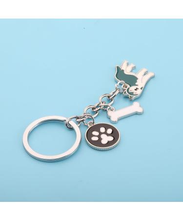 Ensianth Dog Keychain - Perfect Gifts for Dog Lovers | Puppy Paw Print Keyring for Dog Owners Moms & Dads | Blauer Husky Design - Buy Online on GoSupps.com