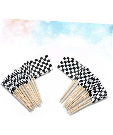 HOMSFOU 400 Pcs Mini Checkered Picks Mini Racing Flag Picks Racing Flags for Cakes Mini Checkered Topper Checkered Flag Picks Mini Cupcake Checkered Flag Toppers Toothpick Bamboo Dessert - Buy Online on GoSupps.com