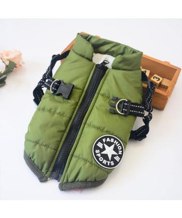 Dog Vest & Coat - Waterproof Warm Vest with Harness - 9 Colors Available | Green MM Green - Buy Online on GoSupps.com