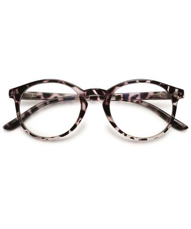 Koosufa fashion anti blue light reading glasses spring hinge women men men round reading aid visual help anti -fatigue glasses 1.0 1.25 1.75 2.25 2.75 3.5 4.0 1x Leopard 0.0 x