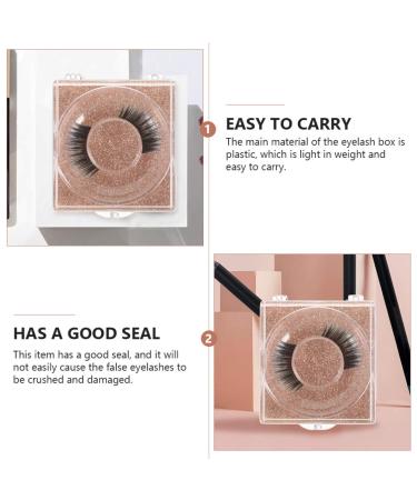 Square Stand Empty Lash Case - 12 Pcs Round Glitter Eyelash Box | Clear Plastic False Lashes Storage Organizer for Women & Girls - Buy Online on GoSupps.com
