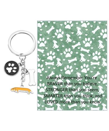 Ensianth Dog Keychain Gifts for Dog Lovers Puppy Keychain Dog Paw Print Keychain Gifts for Dog Owners Mom Dad Puppy Dog Keyring Dackel