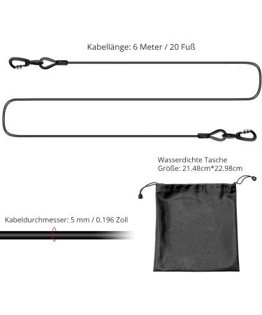 Durable 6m Dog Leash | Pet-in-case Rope for Dogs | PVC Coated Long Leash & Harness for Camping - Shop Now! - Buy Online on GoSupps.com