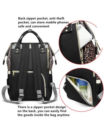 Leopard Print Nappy Bags Handbags Multi-Function Diaper Bag for Baby Care Travel Backpack Large Capacity Coffee Diaper Bag Coffee - Buy Online on GoSupps.com