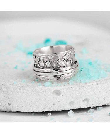 Spinner s Couple Relieving Stress Jewelry Spinner Sun and Moon | Stainless Steel Swivel Commitment Engagement Steel s for Teens Girls Znet-au - Buy Online on GoSupps.com