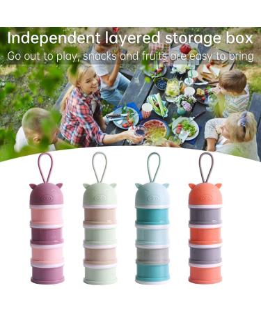 4-Layer Baby Milk Powder Dispenser & Snack Container - Non-Spill, Portable, Orange - Buy Online on GoSupps.com