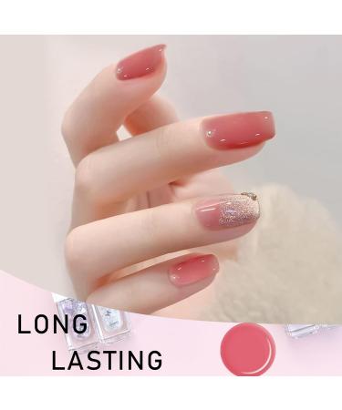 Nude Pink Nail Polish Pink Sparkles & Watermelon Red Jelly Gel Polish 2-in-1 Set Fast Drying and Long Lasting Pink Glitter Nail Varnish High Glossy Red Jelly Nail Polish Gift Set - Buy Online on GoSupps.com