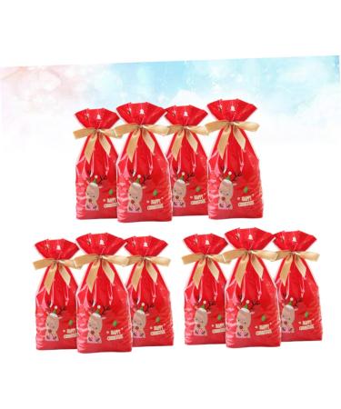SEWOART 10pcs Christmas Drawstring Bags Red Bags for Elk Christmas Bags Candy Bag Snowflake Crisp - Buy Online on GoSupps.com