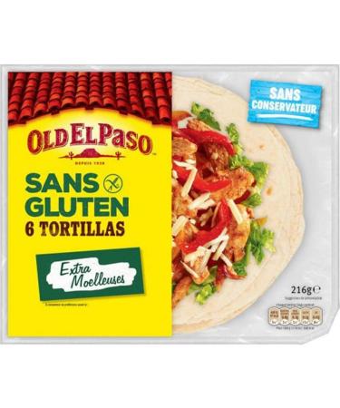 Old El Paso 6 Extra Soft Gluten Free Tortillas 216g (pack of 4)