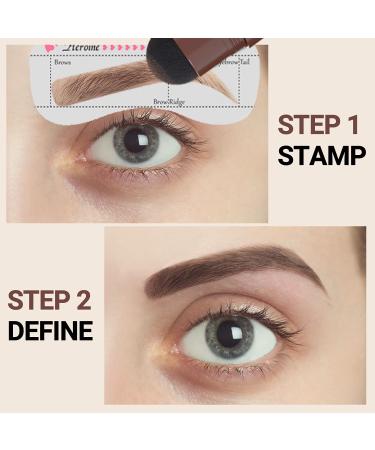 FENVIRN Eyebrow Stamp Kit - 20 Waterproof Stencils for Perfect Dark Brown Brows - Buy Online on GoSupps.com