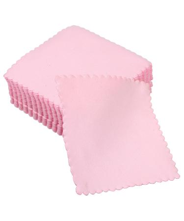 Lurrose 100pcs Gold Cleaning Rag Jewelry Wipes Cleaner Glasses Cleaner Non-Abrasive Microfiber Cloths Eyeglasses Cleaning Cloth Kitchen Superfine Fiber Pink Lens Glasses Cloth