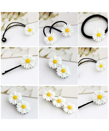 LOVEF 18 Pcs Daisy Hair Accessories Set - Bobby Pins, Barrettes, Hair Ties - Pastoral Style Floral Hair Clips & Elastic Bands - Buy Online on GoSupps.com