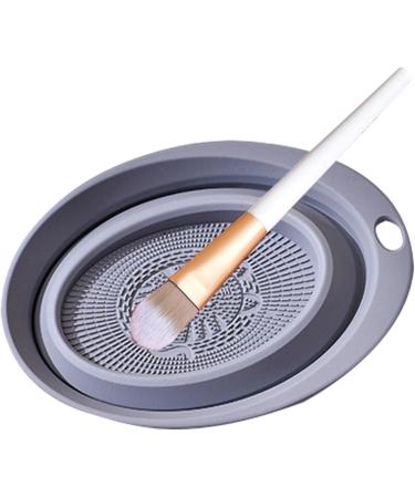 Anulely Silicone Brush Cleaning Pad - Silicone Pad Scrubber | Portable Silicone Makeup Brush Cleaner Washing Tools for Girls and Women Grey - Buy Online on GoSupps.com