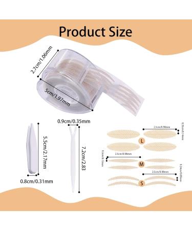 KASESSS 3 Rolls/ 1800 Pcs Eyelid Lift Strips Self-Adhesive Eyelid Tape Fiber Eye Lid Lift for Hooded Eyes Double Eyelid Tape with Fork Rods and Tweezers Eye Lift Strips Invisible for Ladies - Buy Online on GoSupps.com