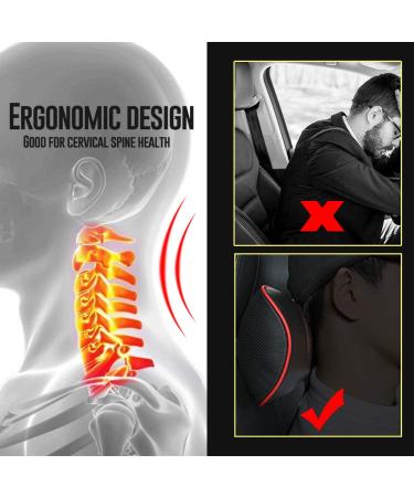 Carodi Car Leather Neck Pillow Set - 100% Memory Foam Cervical Support for Comfortable Travel & Office | Red (2 Pieces) - Buy Online on GoSupps.com