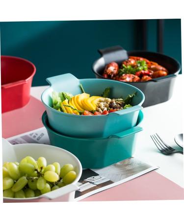 Alipis Soup Double Tableware Dessert Noddle Salad Ceramic Home Fruit Bowl Kitchen Large Capacity Container Black 23X19X7.7CM - Buy Online on GoSupps.com