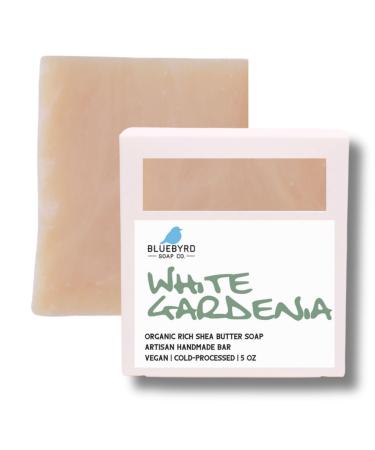 Bluebyrd Soap Co. Gardenia Bar Soap | Cold Processed Vegan Organic Coconut Oil Soap | Creamy Lather and Nourishing Gentle For Sensitive Skin Moisturizing Cleansing Bar (Gardenia)