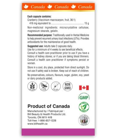 BILL Natural Sources CranBuild 416mg 120 capsules - Buy Online on GoSupps.com