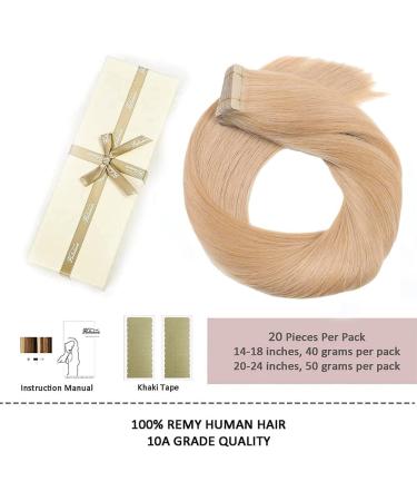 Buy Hotlulana #18 Tape In Extensions - 22 Inch Real Human Hair - 50g 20 Pack Invisible Natural Look - Buy Online on GoSupps.com