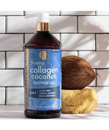 Arganatural Firming Collagen Coconut Shower Gel - Moisturizing Body Wash with Argan Oil (32oz) - Buy Online on GoSupps.com