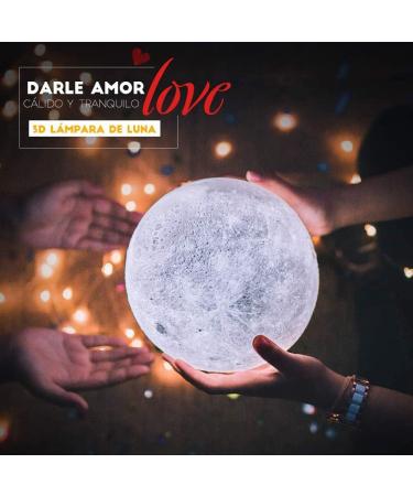 AGM 16-Color LED Moon Lamp with Remote & Touch Control - 3D Printed Night Light for Bedroom Caf & Dining Room | 15 cm | Dimmable Mood Light - Buy Online on GoSupps.com